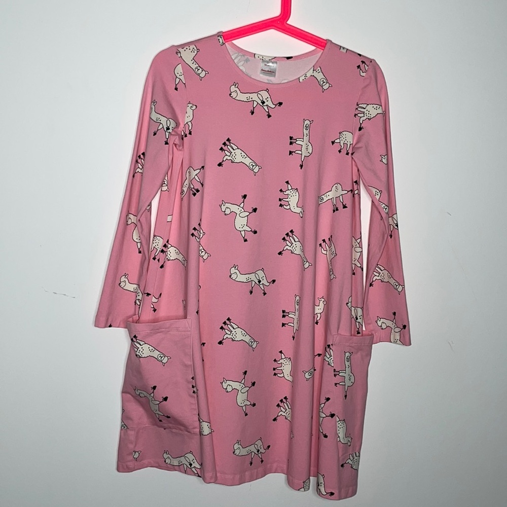 Hanna Andersson Pink Llama Dress